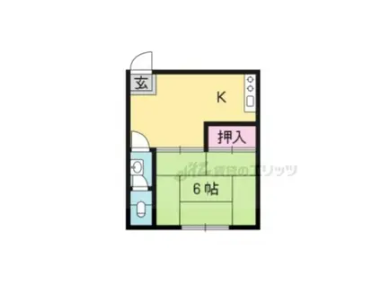 山鳩アパート(1K/1階)の間取り写真