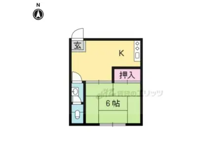 山鳩アパート(1K/2階)の間取り写真