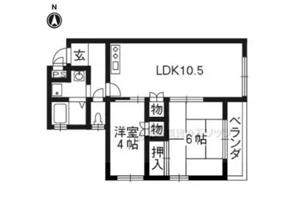 小坂ハイツ(2LDK/2階)の間取り写真