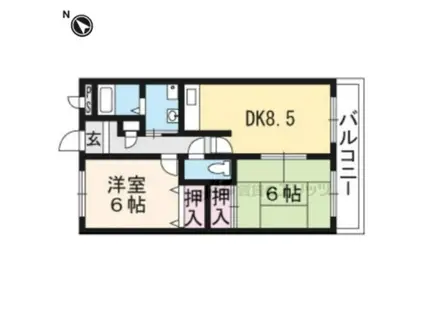 葵マンション(2DK/2階)の間取り写真