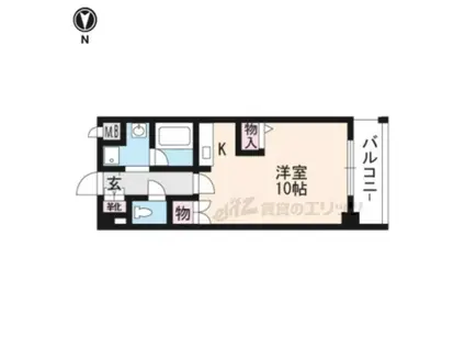 WATERMARK(ワンルーム/4階)の間取り写真