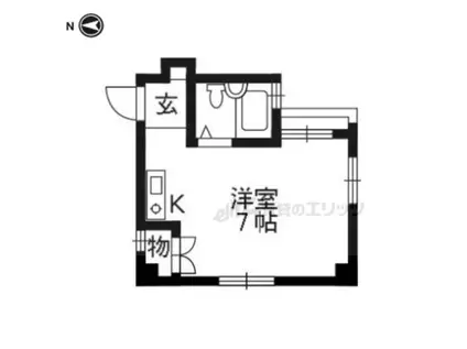 アンフィニビル(ワンルーム/3階)の間取り写真