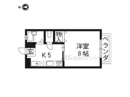 北白川ハイツ(1K/1階)の間取り写真