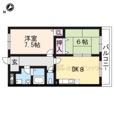 グランピスタ(2DK/3階)の間取り写真