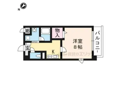 カーサヴィヴァーチェ(1K/1階)の間取り写真