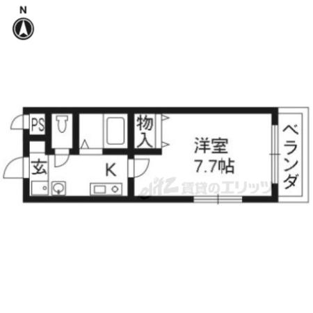 桂川ショウエイマンション(1K/1階)の間取り写真