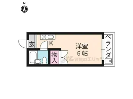 アルス太秦(ワンルーム/3階)の間取り写真