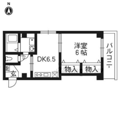 ツインアローズ(1DK/3階)の間取り写真