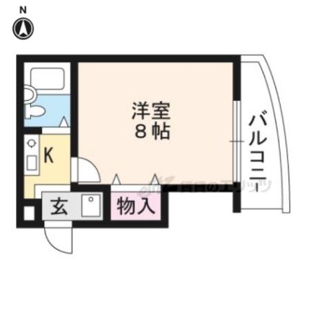 ラフォーレ円町(1K/3階)の間取り写真