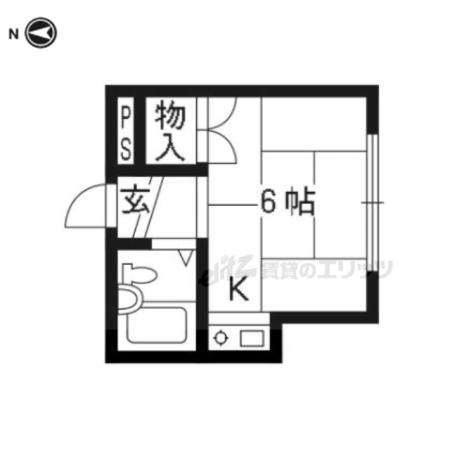 中田マンション(ワンルーム/2階)の間取り写真