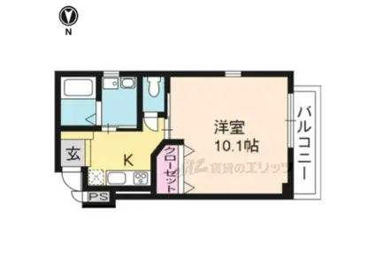 SOAVITA大和大路(1K/4階)の間取り写真