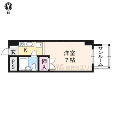 KITANOクレセント(1K/5階)の間取り写真