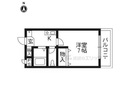 ハウスリーク381(1K/3階)の間取り写真