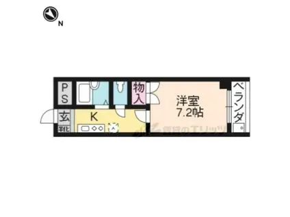 フレーズ(1K/2階)の間取り写真