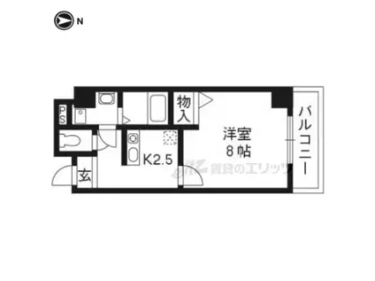 レーベンなぎの宮(1K/9階)の間取り写真