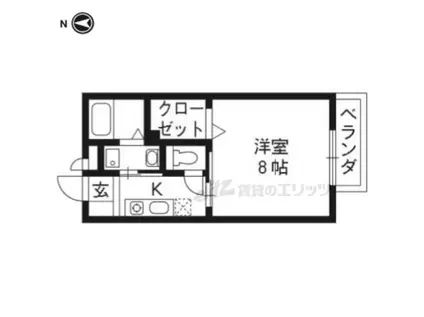 サンモール松尾(1K/2階)の間取り写真