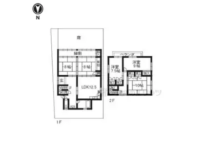 叡山電鉄 市原駅 徒歩9分 2階建 築47年(5LDK)の間取り写真
