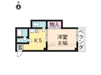 ミレイ西ノ京(1K/3階)の間取り写真