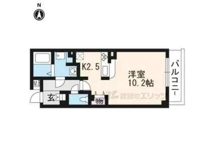 レゾン聖護院(ワンルーム/2階)の間取り写真