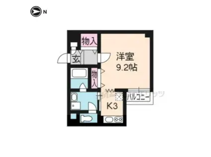 クオリカ桂西口(1K/2階)の間取り写真