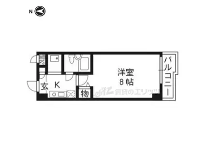 パラドール西院PARTー(1K/2階)の間取り写真