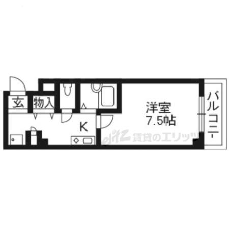 ボナールヒロ(1K/1階)の間取り写真