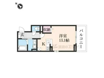 プリル吉祥院(ワンルーム/3階)の間取り写真