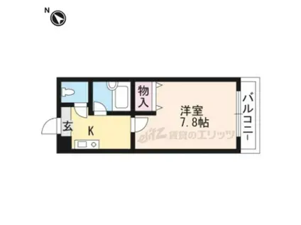 シャルル(1K/2階)の間取り写真