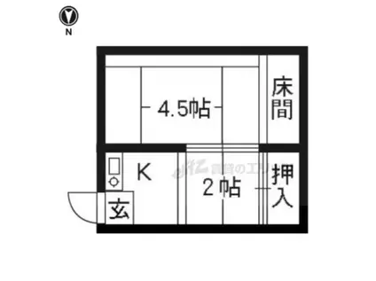 紫雲荘(2K/1階)の間取り写真