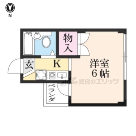 COSMO PALACE(1K/2階)の間取り写真