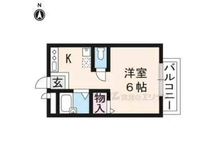 ボナールエム(1K/1階)の間取り写真