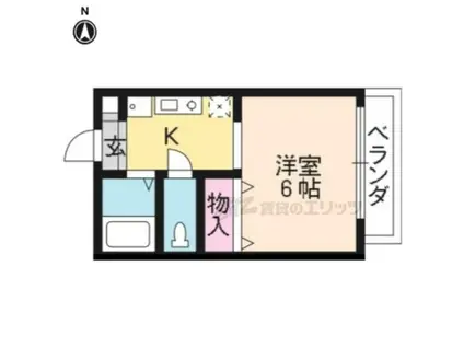 ドミール(1K/2階)の間取り写真