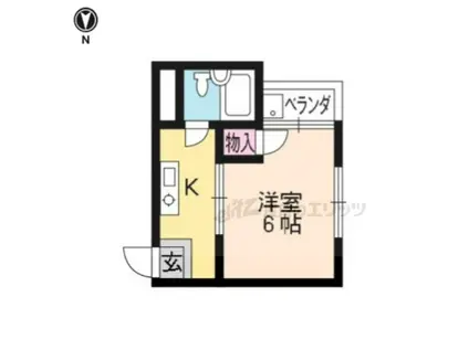 ユニハイツ(1K/2階)の間取り写真