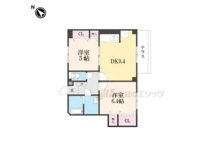 エスポアガーデン(2LDK/1階)の間取り写真