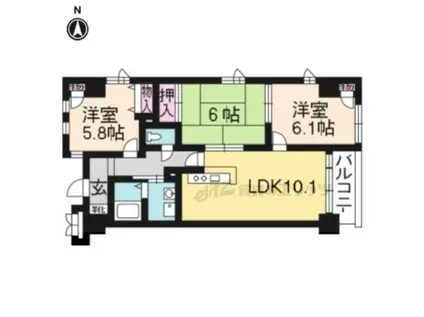 スペシャリー堀川(3LDK/8階)の間取り写真