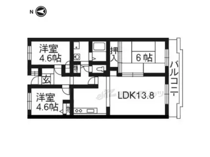 レオパルド(3LDK/4階)の間取り写真
