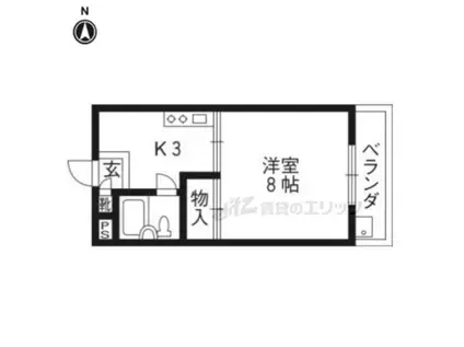 シルクハウス(1K/3階)の間取り写真