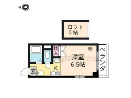 フューチャードリーム北野(1K/3階)の間取り写真