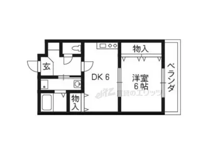 ラモーダ西院(1DK/1階)の間取り写真