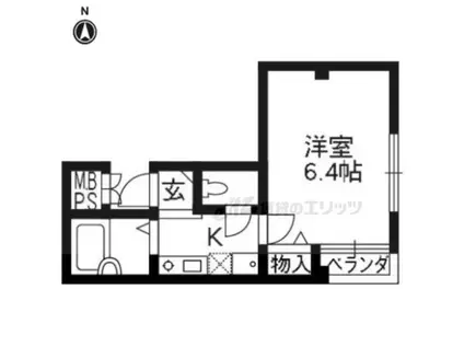 EASE(1K/3階)の間取り写真