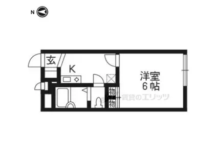 レオパレスブライトン新田辺(1K/1階)の間取り写真