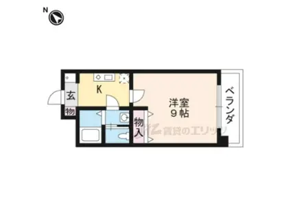 ヒルズイッセイ(1K/3階)の間取り写真