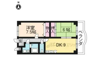 ピア・レジデンス羽束師(2LDK/4階)の間取り写真