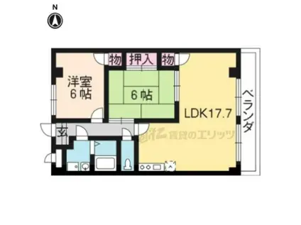 ピア・レジデンス羽束師(2LDK/5階)の間取り写真