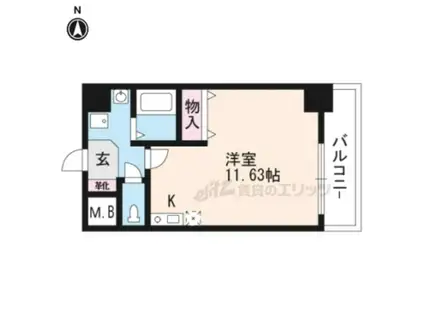 ミラージュ大津京(ワンルーム/6階)の間取り写真