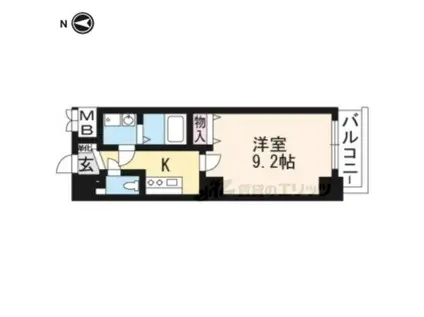 VILLA MARY 五条(1K/3階)の間取り写真