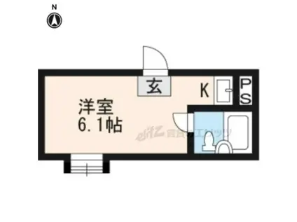 ロイヤル太秦(ワンルーム/2階)の間取り写真