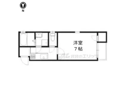 アルカス七条大宮(1K/4階)の間取り写真