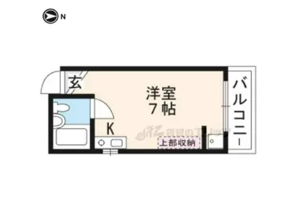 CARLVILLA茶山(1K/2階)の間取り写真