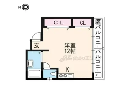 CARLVILLA茶山(ワンルーム/4階)の間取り写真